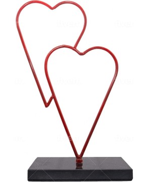 Double Heart Metal Sculpture - A Symbol of Love and Unity