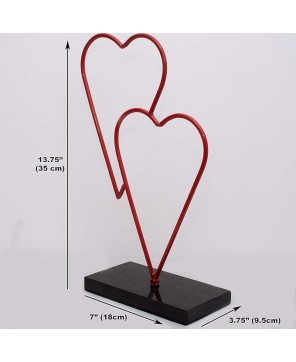 Double Heart Metal Sculpture - A Symbol of Love and Unity