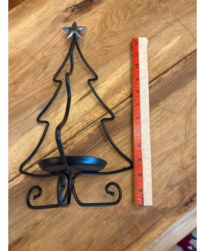 Wrought Iron Christmas Tree Candle Holder