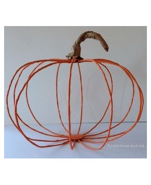 Wire Wrapped Pumpkin Decoration - Unique Fall Deco