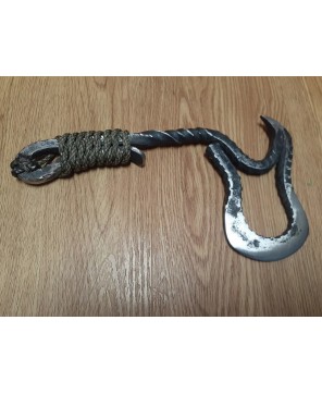 Hand Forged Rebar Apocalypse Axe - Custom Blade & Paracord Handle