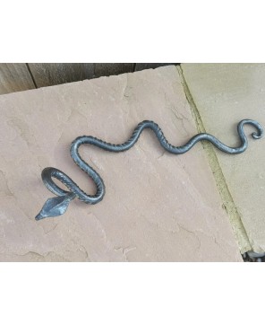 Handmade Rebar Snake Sculpture - Unique Metal Art