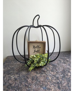 Wrought Iron 3D Pumpkin Decorations for Rustic Fall Home Décor