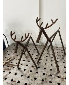 Handcrafted Rebar Reindeer – Rustic Christmas and Holiday Decor