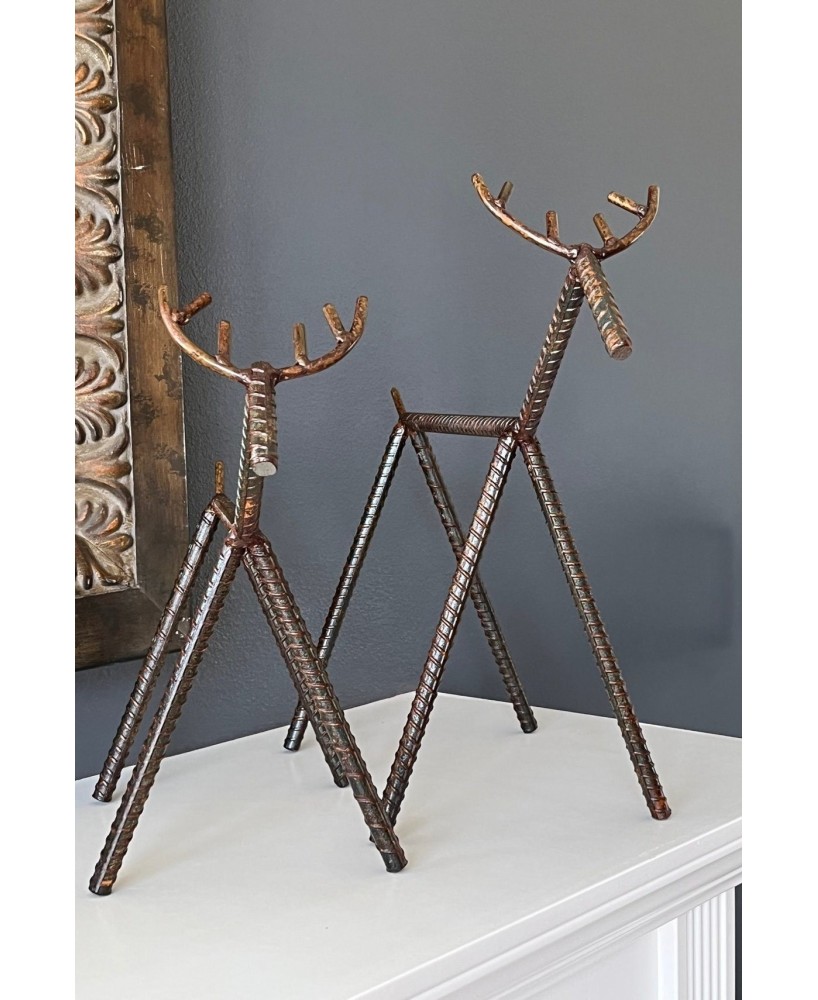 Handcrafted Rebar Reindeer – Rustic Christmas and Holiday Decor