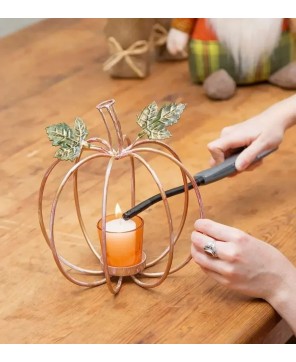 Rustic Pumpkin Metal Candle Holder - Perfect Fall Home Décor