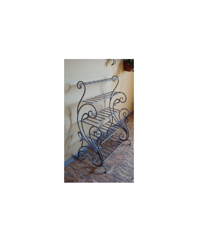 Elegant Wrought Iron 4-Tier Storage Rack for Home & Garden