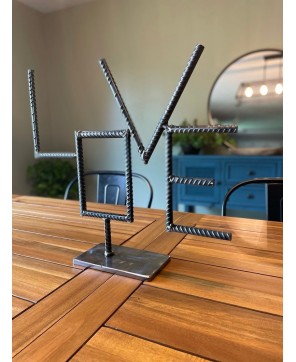 Handcrafted Industrial LOVE Sign – Unique Metal Tabletop Decor