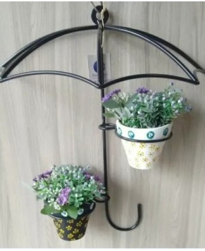 Umbrella Wall Hanging Planter with Hand-Painted Pots