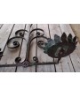 Antique Wrought Iron Floral Tole Double Wall Sconce