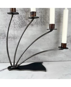 Vintage Wrought Iron 4 Candlestick Holder Candelabra