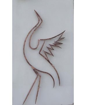 Bird of Paradise Sculpture in Steel & Copper