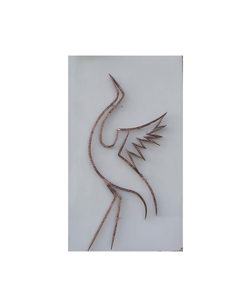 Bird of Paradise Sculpture in Steel & Copper