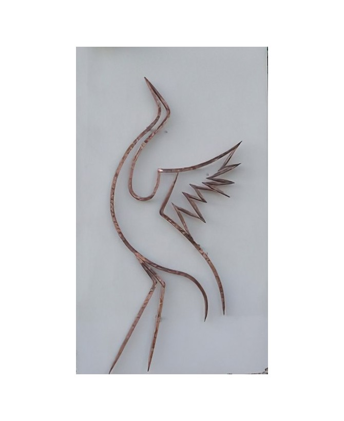 Bird of Paradise Sculpture in Steel & Copper
