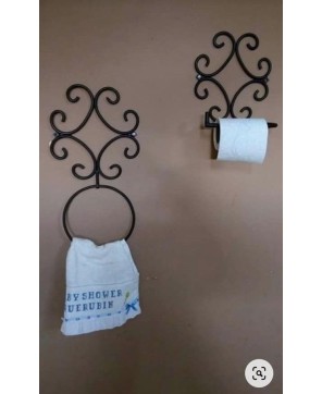 Vintage Scroll Metal Folding Towel Holder