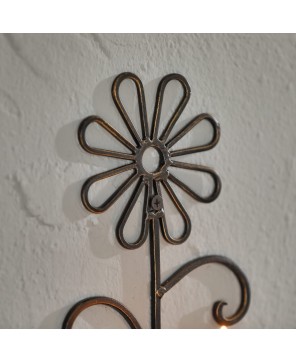 Rustic Flower Wall Candle Sconce Holders