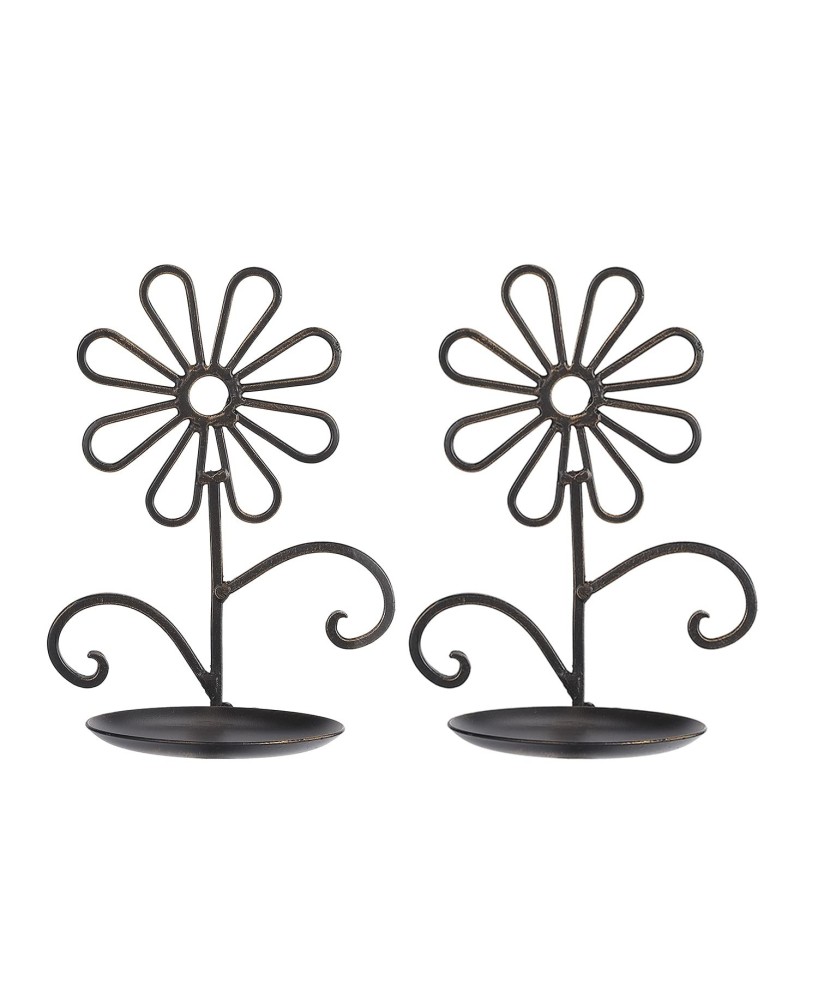 Rustic Flower Wall Candle Sconce Holders