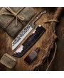 Carbon Steel Hunting Knife with Wood Handle