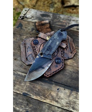 Handcrafted Fixed Blade Knife with Leather Sheath