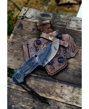 Handcrafted Outdoor Knife with Leather Sheath