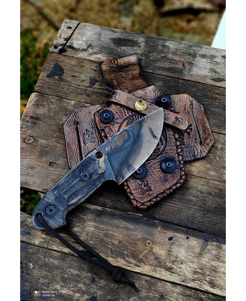 Handcrafted Outdoor Knife with Leather Sheath