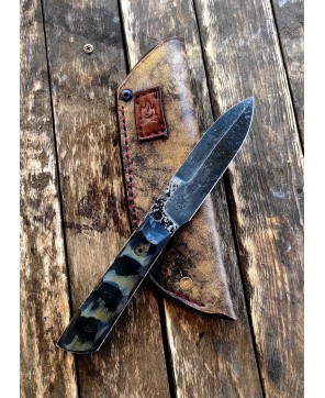 Custom Handmade Tactical Knife with Leather Sheath