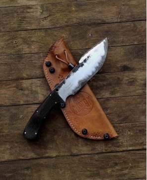 Handcrafted Bushcraft Knife with Leather Sheath