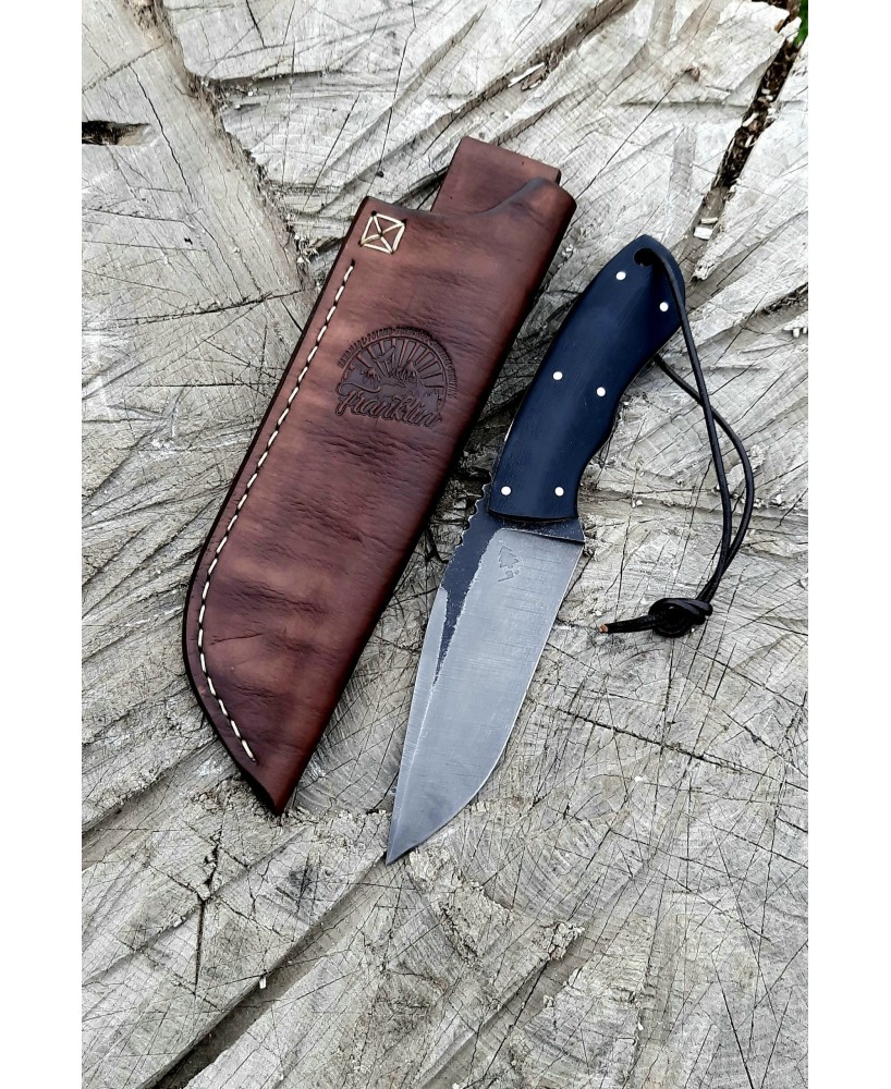 Handcrafted Hunting Knife with Leather Sheath