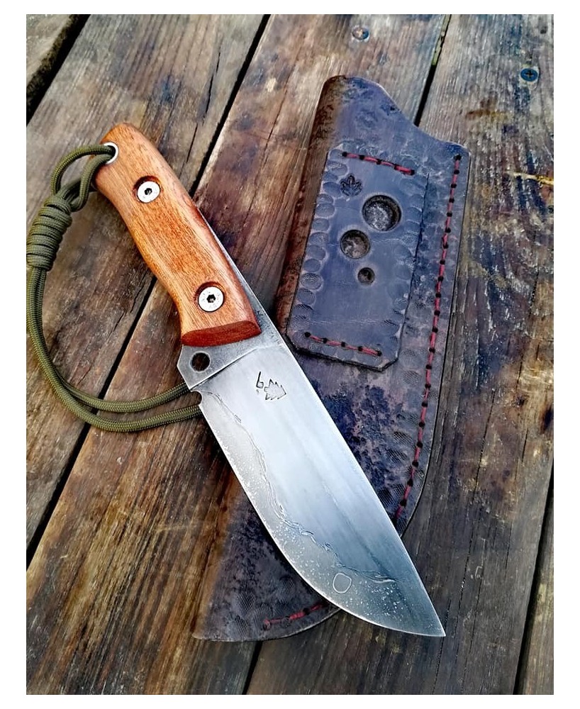 Handcrafted Bushcraft Knife with Leather Sheath