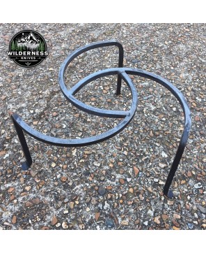 Forged Campfire Cooking Trivet – Spiral Design for Outdoor Cooking