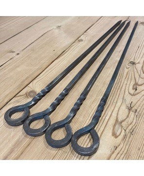 Heavy Duty Forged Skewers – Handcrafted Set of 4 for Outdoor Cooking