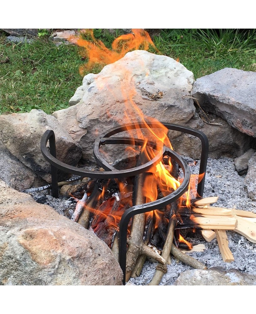 Forged Campfire Cooking Trivet – Spiral Design for Outdoor Cooking