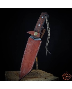 Handmade 5160 Carbon Steel Knife with Carrot Wood Handle