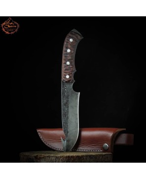 Handcrafted 5160 Carbon Steel Knife with Algarrobo Wood Handle