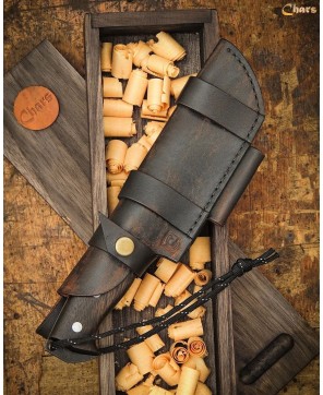 Handcrafted Camping Knife | 5160 Steel Blade & Leather Sheath