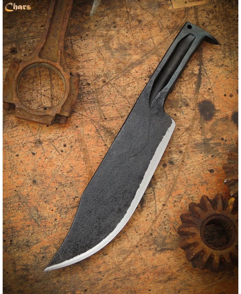 Handcrafted Knife | Forged from OM366 Engine | Matte Leather Sheath