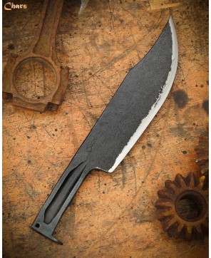 Handcrafted Knife | Forged from OM366 Engine | Matte Leather Sheath