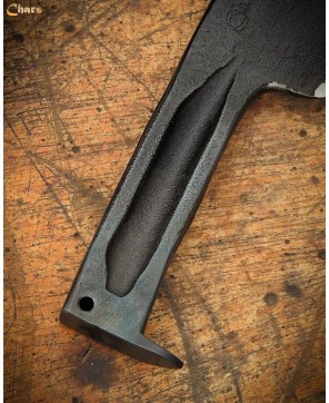 Handcrafted Knife | Forged from OM366 Engine | Matte Leather Sheath