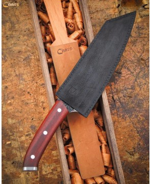 All-Terrain Kitchen Knife | 1095 Steel, Red Shoe Wood Handle