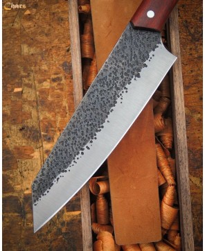 All-Terrain Kitchen Knife | 1095 Steel, Red Shoe Wood Handle