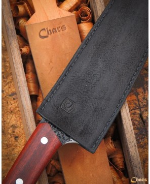 All-Terrain Kitchen Knife | 1095 Steel, Red Shoe Wood Handle