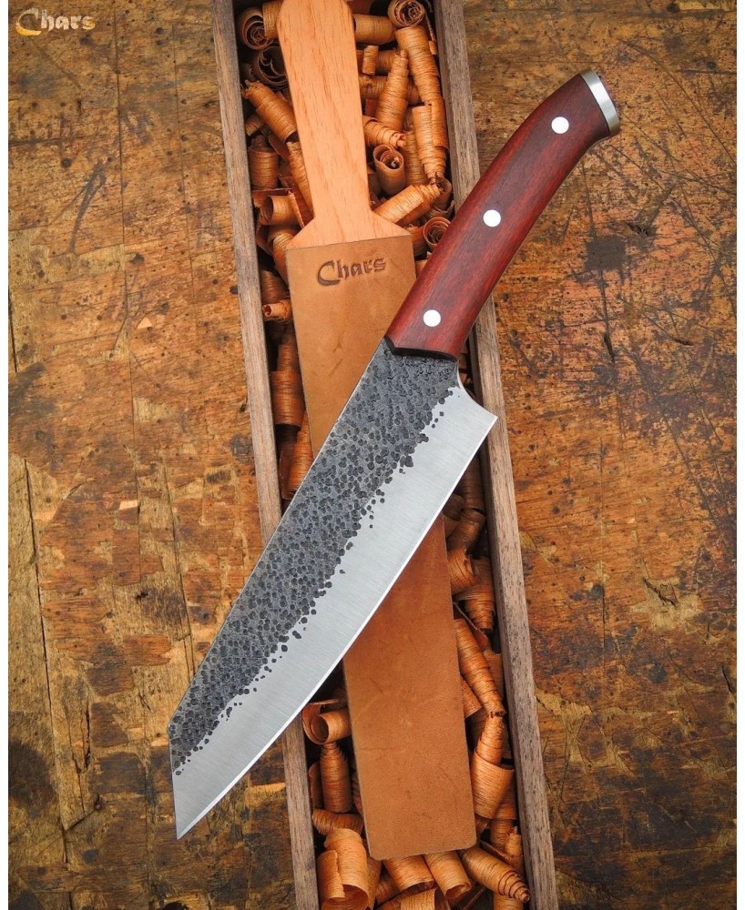 All-Terrain Kitchen Knife | 1095 Steel, Red Shoe Wood Handle