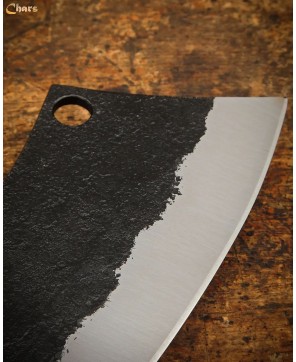 Rustic Handcrafted Cleaver with Rosewood Handle