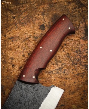 Rustic Handcrafted Cleaver with Rosewood Handle