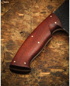 Rustic Handcrafted Cleaver with Rosewood Handle