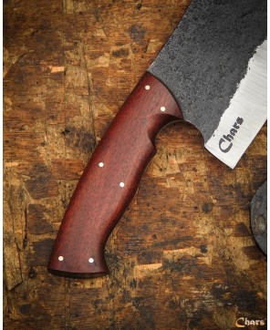 Rustic Handcrafted Cleaver with Rosewood Handle