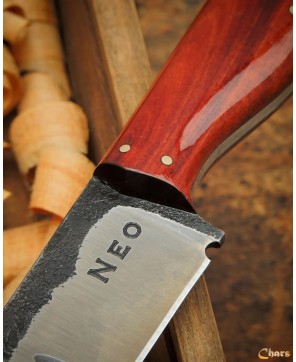 Classic Carbon Steel 1095 Butcher Blade with Polished Wood Handle