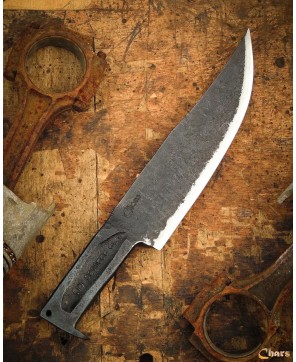 Hand Forged Integral Bowie Knife in 1086 Steel with Gandola Sheath