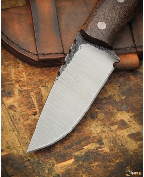 Handmade 5160 Steel Knife with Saman Wood Handle & Leather Sheath