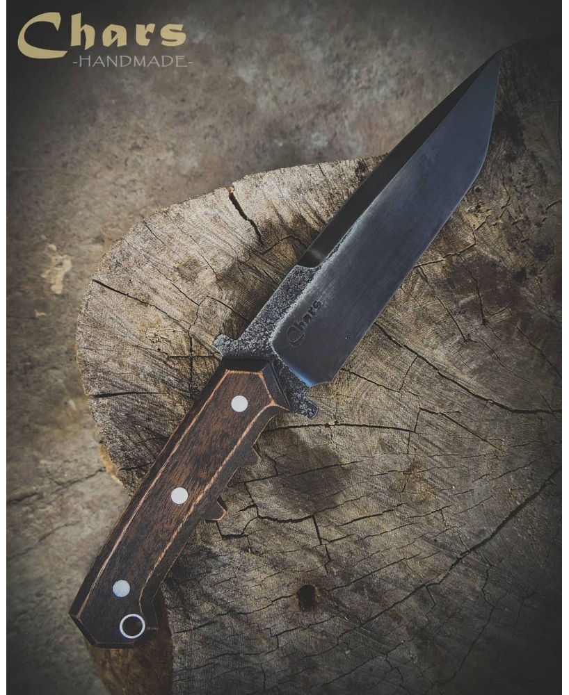 Hand-Forged A1 Dark Knife with Mahogany Handle